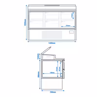 Pripremni rashladni pult Mini - 1460x700 mm - 6 ladica - za 8x GN 1/4
