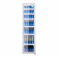 GASTRO-COOL | Hladnjak za pića - 418 mm - 220 l - uski - s 1 staklena krilna vrata & LED osvjetljenjem - bijeli