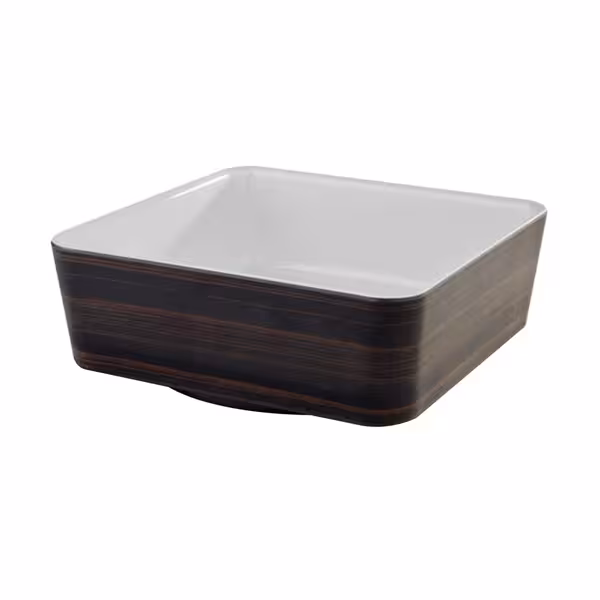 (6 adet) Kase - UNIVERSAL - Melamin - 1,5L - köşeli - 200x200mm - Derinlik:70mm - Eiche braun/Braun