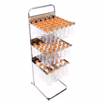 Stainless Steel Bottle & Glass Rack for Orange Juicers - Freestanding