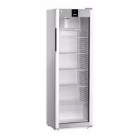 LIEBHERR | Szafa chłodnicza PERFORMANCE – 400 L – od +1 do +15 °C – z wnętrzem z tworzywa sztucznego i 1 drzwiami szklanymi – szara