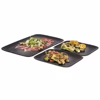 (6 pcs) GN 1/2 Gastronorm Tray - NERO - Melamine - 325x265mm - Height: 25mm - Black