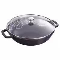 STAUB | SPECIALITĀTES - Woks ar stikla vāku - Ø 300 mm - čuguns - melns