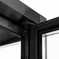 4-Sided Glass Display Fridge - 440L - 675mm - Double glazing - with 5 glass shelves - front & rear glass doors - for drinks & dairy - Black