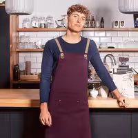 KARLOWSKY | Chef & Barista Bib Apron Urban Nature – Aubergine - 700x850 mm - Cross-back straps