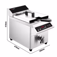 Indukcijska friteza - 8 L - 3,5 kW - elektroničko upravljanje - s odvodnom slavinom - stolna