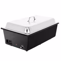 Električna grijana posuda - GN 1/1 - s poklopcem - crna (chafing dish)
