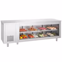 Rashladni pult - 2330x700 mm - 632 l - Ventilirano hlađenje - s 4 vrata - s ostakljenom frontom