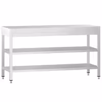 Rozsdamentes acél munkaasztal PREMIUM - 1800x800 mm - alsó polccal & köztes polccal