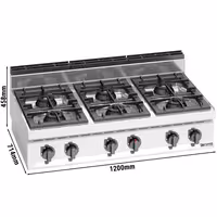 Plinsko kuhalo - Linija 700 - 42 kW - 6 plamenika - nadpultni - visokoučinkoviti model