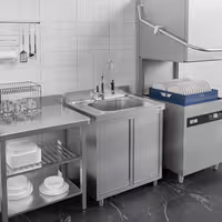 Sudoper s ormarićem ECO - inox - 800 x 600 mm - s 1 koritom - korito sredina
