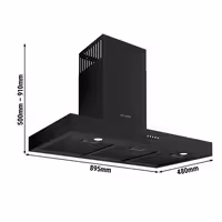 Commercial Recirculating Extraction Hood with Motor – 895 mm – Control Unit, Filter and Light – Compatible with GHF5B