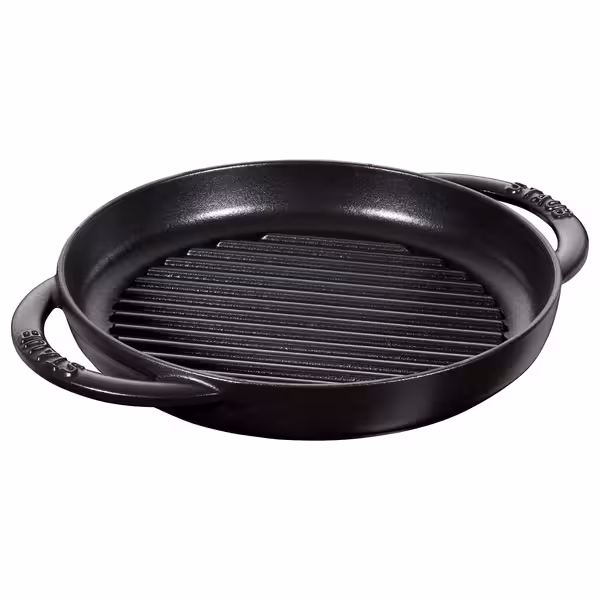 STAUB | Pure Grill Round Cast Iron Grill Pan – Ø23 cm - Black