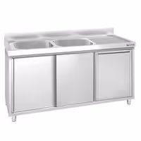 PREMIUM umivaonik – 1400 x 600 mm – s košem za smeće i dva umivaonika s lijeve strane