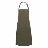 KARLOWSKY | Basic Chef Bib Apron with 2-Section Pocket – Moss Green - 75×90 cm - Poly-Cotton 65/35