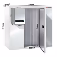 Zamrzivačka komora - 1200x2100 mm - 3,20 m³ - uklj. zamrzivački agregat i PVC lamele - -20/-10 °C