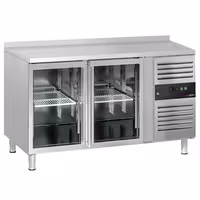 Commercial Counter Fridge ECO - 1360x700mm - with 2 glass doors - with upstand
