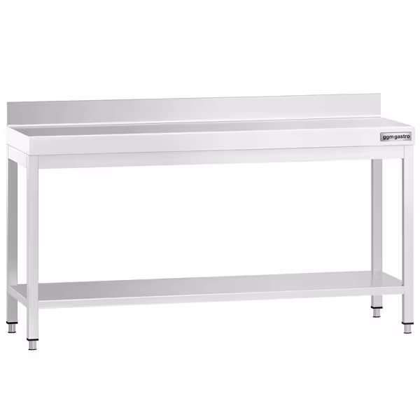 طاولة عمل ستانلس ستيل PREMIUM - 2000x700mm - مع رف سفلي & حاجز خلفي