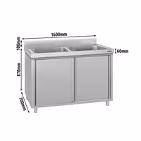 ECO ormar za pranje posuđa – 1600 x 700 mm – s 2 sudopera