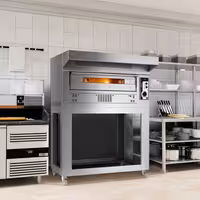 Gas Deck Pizza Oven - Single Deck - Firebrick Base - 6 x Ø33cm - 230V Single Phase - Mechanical Controls - up to 370°C