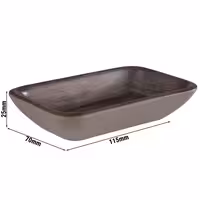 (20 adet) Kase - OAK - Melamin - 100ml - köşeli - 115x70mm - Derinlik:25mm - Kahverengi