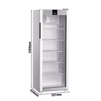 LIEBHERR | Szafa chłodnicza PERFORMANCE – 347 L – od +1 do +15 °C – z wnętrzem z tworzywa sztucznego i 1 drzwiami szklanymi – szara