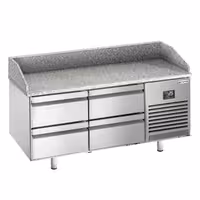 Commercial Pizza Prep Counter - Granite Top PREMIUM PLUS - 1490x700mm - with 0 doors & 4 drawers