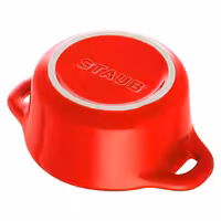 (4) STAUB| Ceramic Mini Cocotte Set, Round – Cherry Red - Ø 100 mm - 0.20 L Each