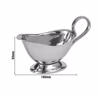 (6 pcs) Gravy Boat PROFI - Stainless steel 18/8 - 120ml - 160x72x93mm