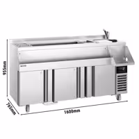 Stół chłodniczy barowy do koktajli i napojów – 1600 mm – 235 L – z 3 drzwiami i gniazdem 230 V