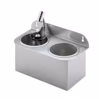 Dondurma Kaşık Yıkama Ünitesi - Kepçe Yıkama ile kepçe yıkama duşu & entegre su geri akış önleyici 312x161x210mm süzgeç tabağı dahil & süzgeç parçası dahil