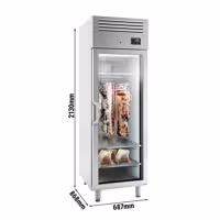 Dry Aging skříň na zrání masa - 680 mm - 1 skleněné dveře - Nerezová