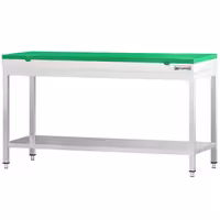Table de travail inox PREMIUM - 2000 x 600 mm - avec tablette inférieure - incl. Planche à découper Verte