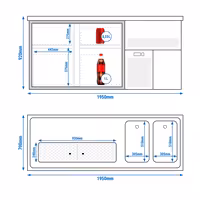 Direct Draw Beer Dispenser / Kegerator PREMIUM PLUS- 1950x700mm - with 4 drawers