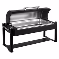 — grijana posuda GN 1/1 - s roll-top poklopcem - crna (chafing dish)