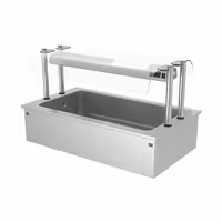 Cuba de gelo de encastrar - 1460mm - 4x GN 1/1 - 160L - com resguardo de vidro