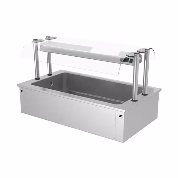 Drop-in isolerad isbrunn - 1 460 mm - 4 GN 1/1 - 160 l - med hostskydd