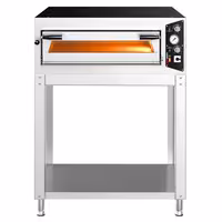 Electric Deck Pizza Oven - Single Deck - Refractory Stone Deck - 4 x Ø 35cm (13.8") - Mechanical Controls - up to 450°C - incl. Base frame
