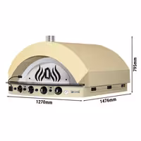 Gas Deck Pizza Oven - Single Deck - 9 x Ø30cm - Mechanical Controls - Cream Yellow - up to 400°C