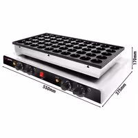 Commercial Waffle Maker - Single - Manual - 1.7kW - Shape: Poffertjes - Ø 42mm - for 50 pieces - plates with Teflon coating