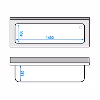 PREMIUM sudoper za pranje posuđa – 1600 x 600 mm – s jednom zdjelom