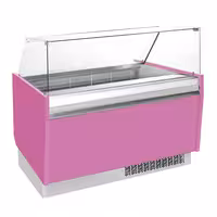 Ice Cream Display Freezer | LIAM - 1560mm - Static cooling - with LED lighting - for 13 x 5 litres Napoli pans - Pink