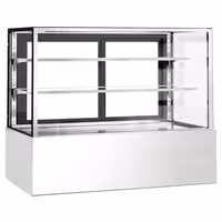 Commercial cake display fridge - 598L - 1500mm - Double glazing - with 2 adjustable shelves - rear sliding doors