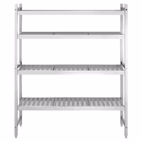 Scaffale in alluminio anodizzato - 1311x1685mm - Profondità: 460mm - 4 ripiani - Portata: 450kg