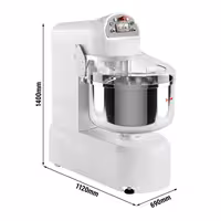 Pekarska spiralna miješalica za tijesto - 131 l / 80 kg - 2 brzine - s fiksnom posudom - s timerom - 400 V - za pizzu i kruh