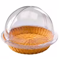 Bread Basket - with Rolltop Cover - round