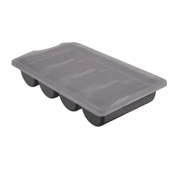 - 537x301mm - Height: 120mm - Polypropylene (PP) - with 4 compartments - incl. lid - Black