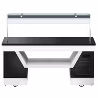 Cold buffet counter – with cooling plate – 2000 mm – for 5x GN 1/1 – incl. plate rack and castors