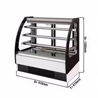 Commercial multideck display fridge - Open front - 938mm - 274L - with 3 shelves - rear sliding doors - incl. night blind