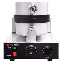Commercial Waffle Maker - Single - Manual - 1.3kW - Shape: Round - Ø 115mm - plates with Teflon coating